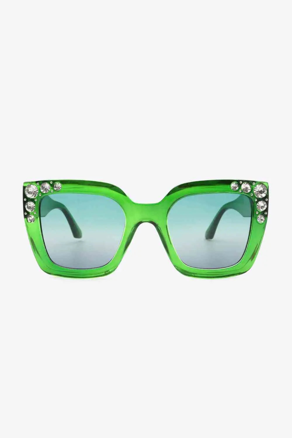 Inlaid Rhinestone ycarbonate Sunglasses Trendsi