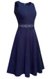 Round Neck Sleeveless Lace Trim Dress -BazaarBey - www.shopbazaarbey.com