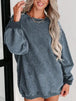 Round Neck Dropped Shoulder Sweatshirt Bazaarbey