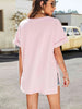 High-Low Side Slit V-Neck Tee Bazaarbey