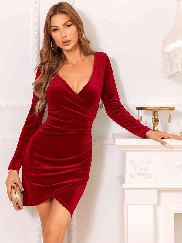 Long Sleeve Tulip Hem Dress Bazaarbey