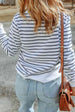 Striped Long Sleeve Round Neck Top Trendsi