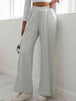 V-Waist Wide Leg Pants Bazaarbey