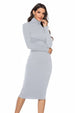 Ribbed Turtleneck Long Sleeve Dress -BazaarBey - www.shopbazaarbey.com