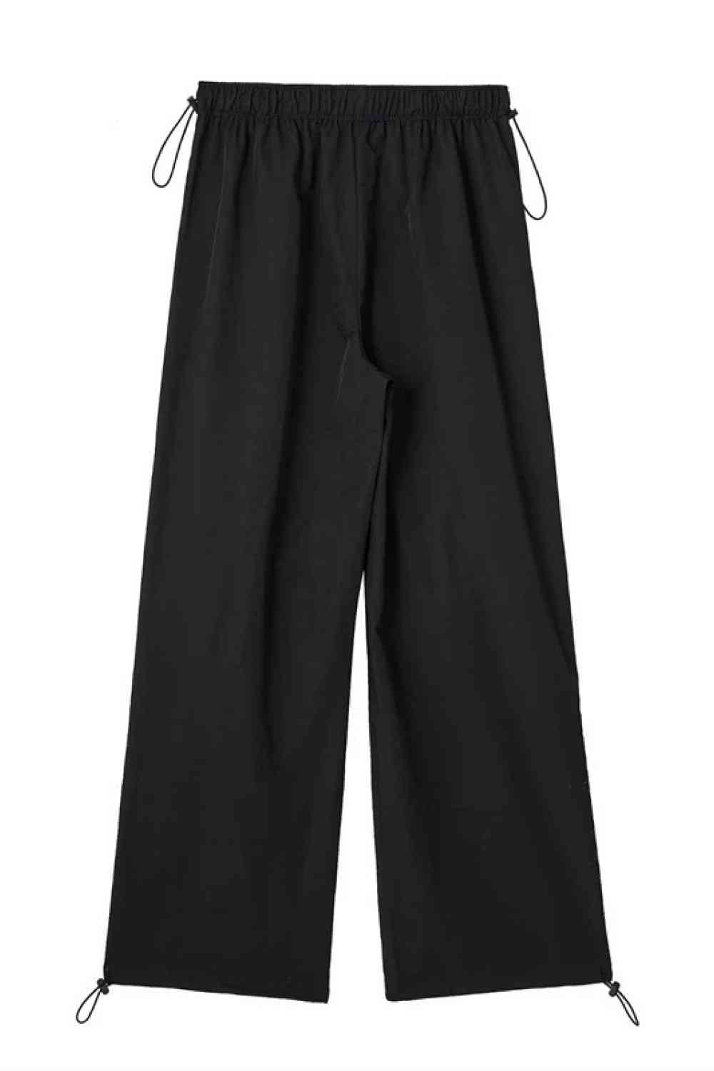 Drawstring Waist Pants with Pockets Bazaarbey