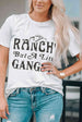 Slogan Graphic Round Neck Tee Shirt Trendsi