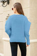  Puff Sleeve V-Neck Fuzzy Cardigan Trendsi