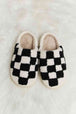 dy Checkered Print Plush Slide Slippers Trendsi