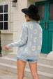 Daisy Pattern Button Front Cardigan Trendsi