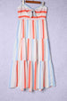 Striped Strapless Sweetheart Neck Dress -BazaarBey - www.shopbazaarbey.com