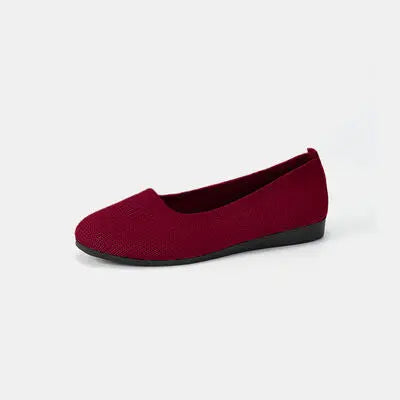 Round Toe Knit Ballet Flats Trendsi