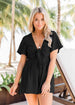 V-Neck Flutter Sleeve Romper -BazaarBey - www.shopbazaarbey.com