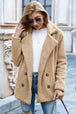  Lapel Collar Sherpa Coat Trendsi