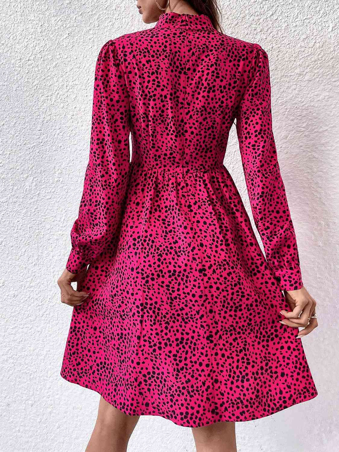 Mock Neck Cutout Long Sleeve Dress -BazaarBey - www.shopbazaarbey.com