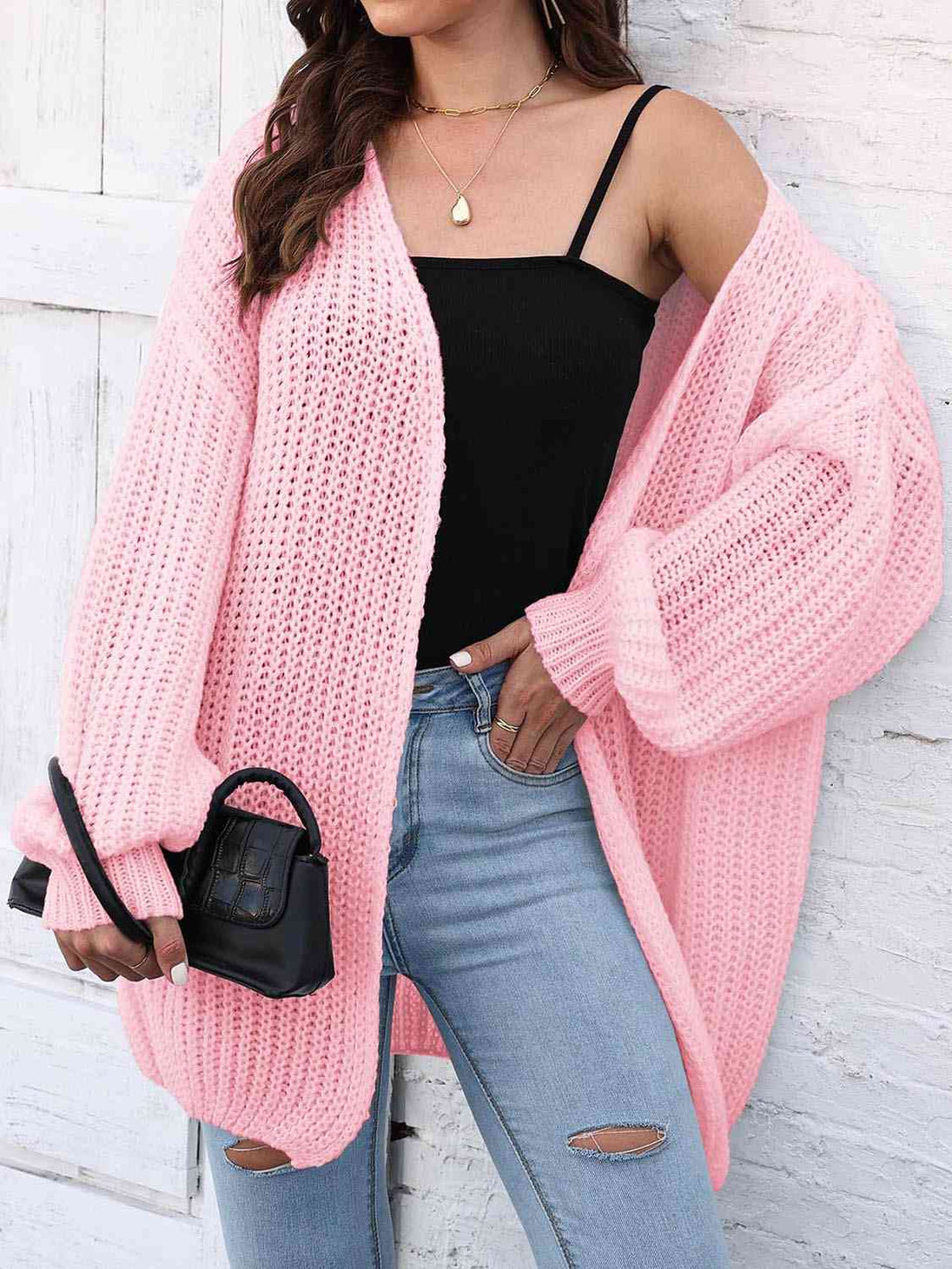  Dropped Shoulder  Cardigan Trendsi