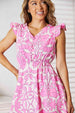  Floral V-Neck Cap Sleeve Dress -BazaarBey - www.shopbazaarbey.com