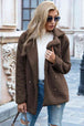  Lapel Collar Sherpa Coat Trendsi