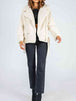 Zip-Up Belted Sherpa Jacket Trendsi