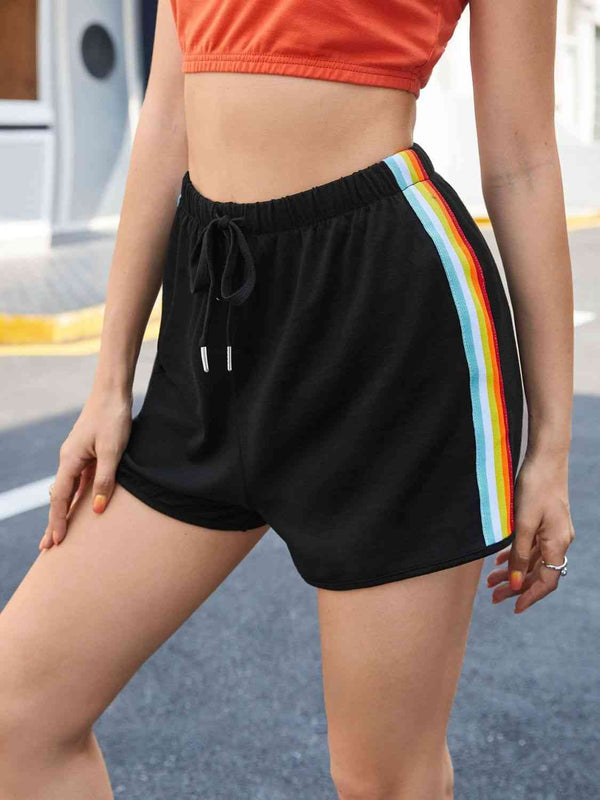 Side Stripe Drawstring Shorts Trendsi