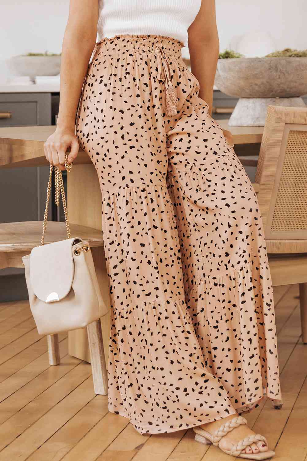 Printed Wide Tiered Pants Bazaarbey