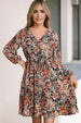 Printed V-Neck Mini Dress Bazaarbey