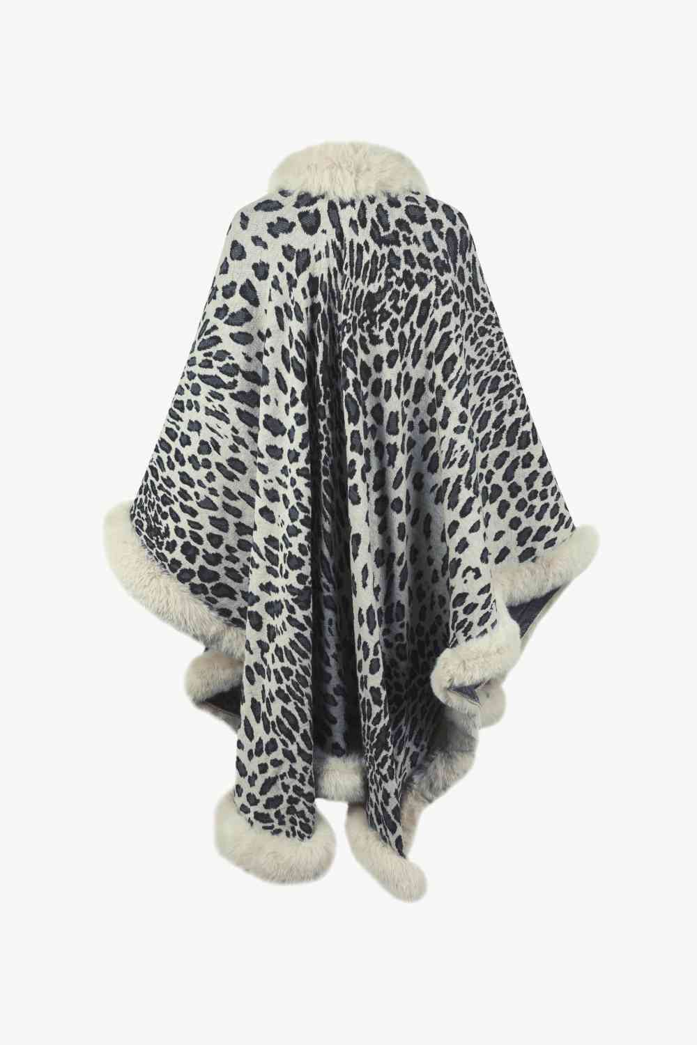 Leopard Open Front Poncho Bazaarbey