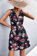 Printed Zip Detail Belted Sleeveless Dress -BazaarBey - www.shopbazaarbey.com