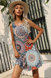 Printed Round Neck Sleeveless Dress with Pockets -BazaarBey - www.shopbazaarbey.com