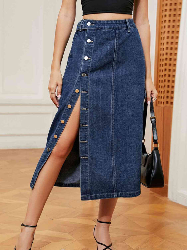 Button Down Denim Skirt Bazaarbey