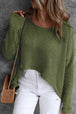 Round Neck High-Low Sweater Trendsi