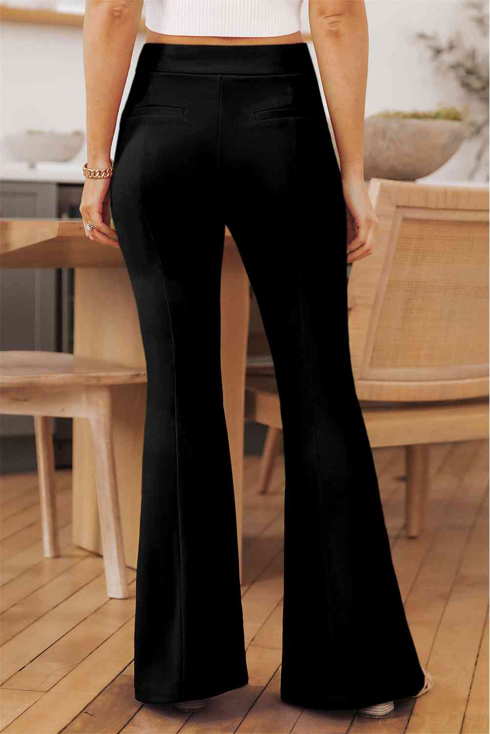 Front Slit Flare Leg Pants Bazaarbey