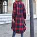  Plaid Belted Button Down  Shirt Jacket Trendsi