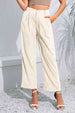 Buttoned  Straight Hem Long Pants Bazaarbey