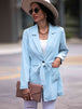 Tie Waist Long Sleeve Blazer Trendsi