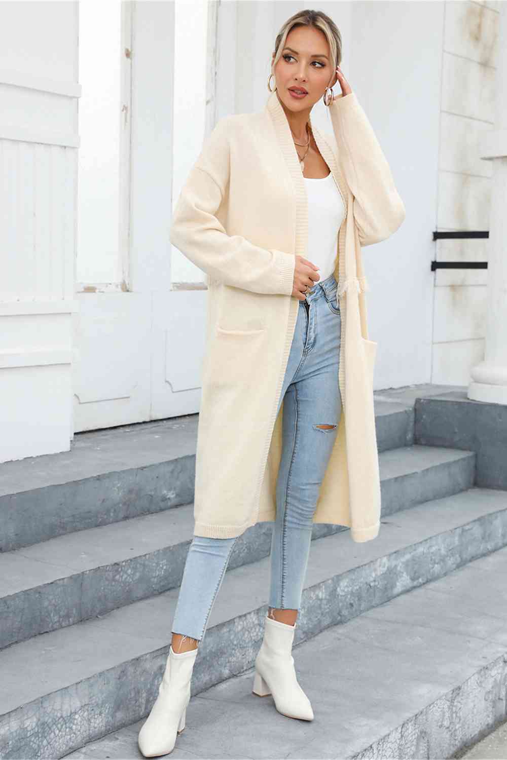  Pocketed Cardigan Trendsi