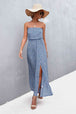 Strapless Split Maxi Dress Bazaarbey