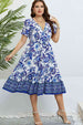 Floral Flounce Sleeve  Dress -BazaarBey - www.shopbazaarbey.com