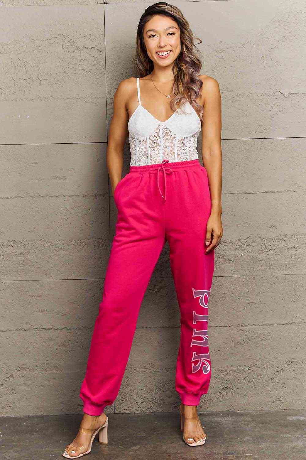   PINK Graphic Sweatpants Bazaarbey