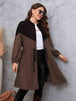 Two-Tone Dropped Shoulder Trench Coat Trendsi