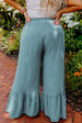 Plus Size Ruffle Hem Wide Leg Pants Bazaarbey