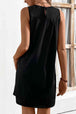 Round Neck Sleeveless Mini Dress -BazaarBey - www.shopbazaarbey.com