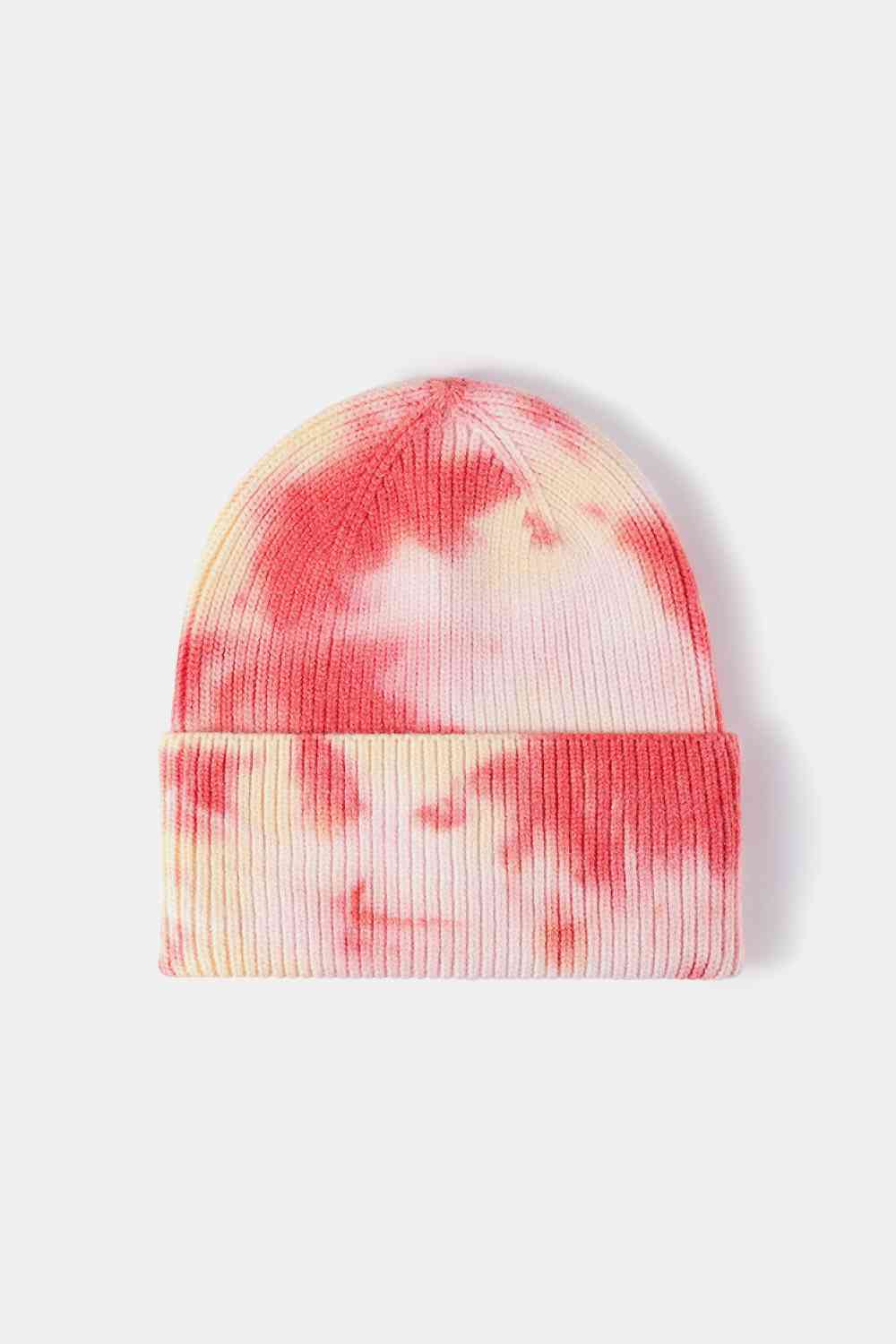 Tie-Dye Cuffed Rib-Knit Beanie Hat Trendsi