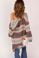  Striped Long Sleeve  Cardigan Bazaarbey