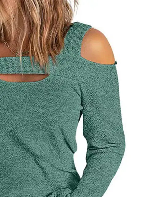 Full Size Cutout Cold Shoulder Blouse Trendsi