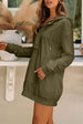 Drawstring Half Zip Hooded Dress -BazaarBey - www.shopbazaarbey.com