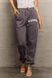    Drawstring Angel Graphic Long Sweatpants Bazaarbey