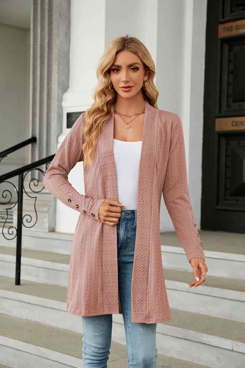 Long Sleeve  Cardigan Trendsi