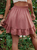 Ruffle Hem Elastic Waist Mini Skirt Trendsi