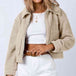 Long Sleeve Collared Neck Sherpa Jacket Trendsi