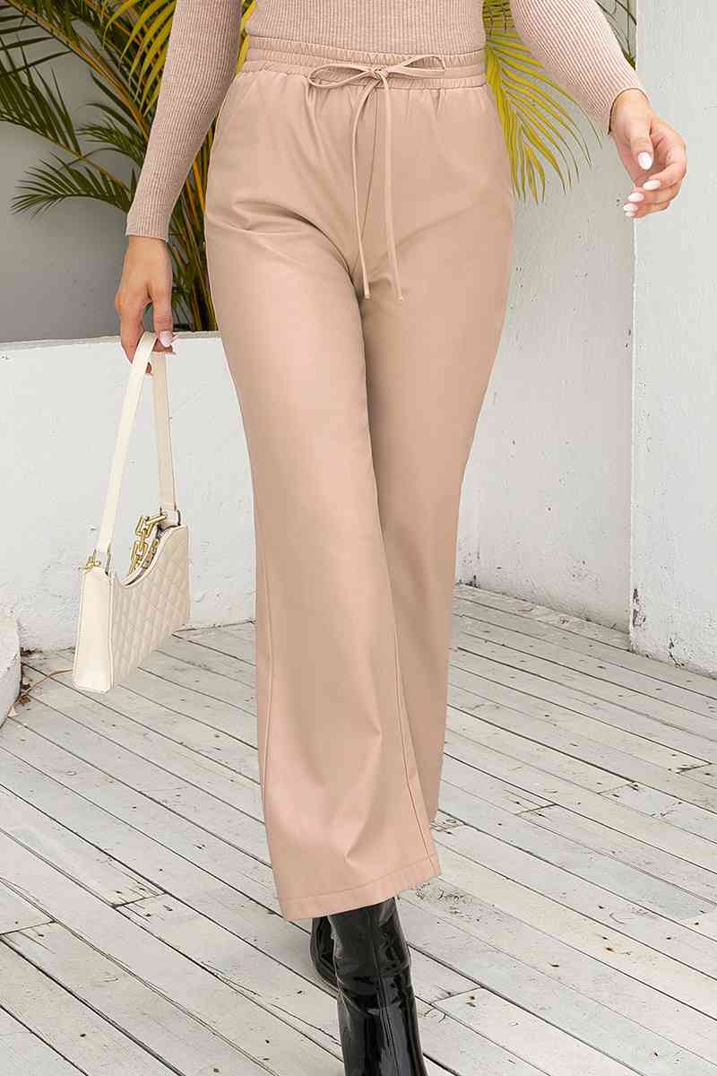 Drawstring Wide Leg Long Pants Bazaarbey